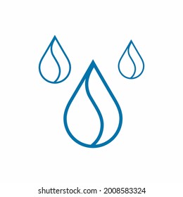 Water drop, droplet. Raindrop icon illustration cut