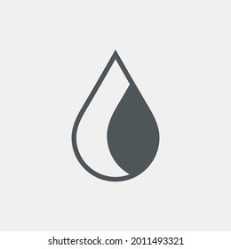 Water drop, droplet. Raindrop icon illustration cut