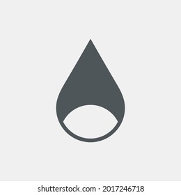 Water drop, droplet. Raindrop icon illustration cut