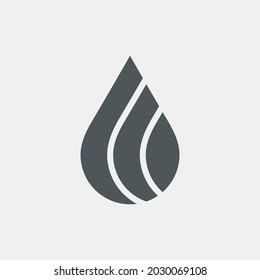 Water drop, droplet. Raindrop icon illustration cut