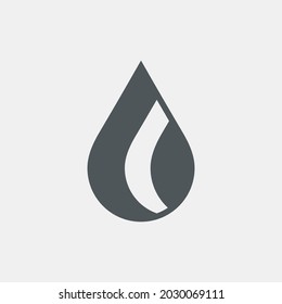 Water drop, droplet. Raindrop icon illustration cut
