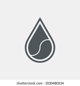 Water drop, droplet. Raindrop icon illustration cut