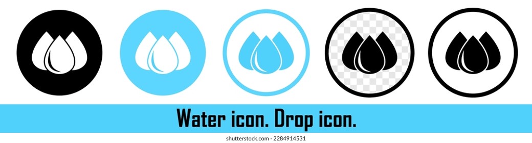 Water drop or drops. Droplet. Clean water concept. Vector