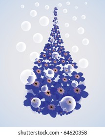 water drop from drops and flowers