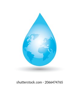 Water drop earth globe concept in vector format