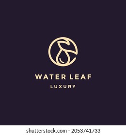 Water drop eco leaves logo design template icon. May be used in ecological, medical, chemical, food and oil design.