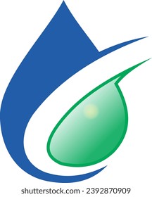 water drop eco vector logo