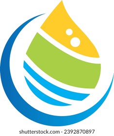 water drop ecology abstract color logo