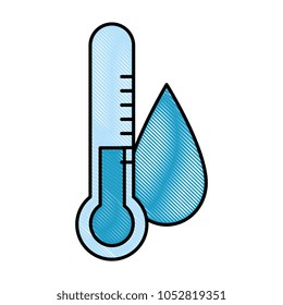 water drop ecology with thermometer