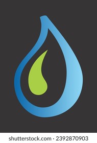 water drop ecology vector logo