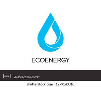 Water Drop emblem. Modern logo template. Eco universal icon. Vector illustration.