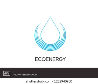 Water Drop emblem. Modern logo template. Eco universal icon. Vector illustration.