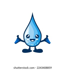 Water drop emoticon, white background vector illustration design