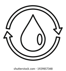 Water drop energy icon. Outline water drop energy vector icon for web design isolated on white background