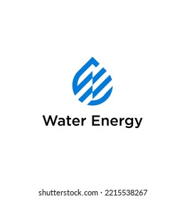 water drop energy logo design with geometric template