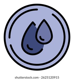Water drop fabric icon. Outline water drop fabric vector icon color flat isolated