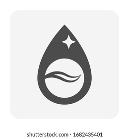 Sauberes Wassertropfen Icon Design, Wasseraufbereitung und Reinigung Konzept Design.