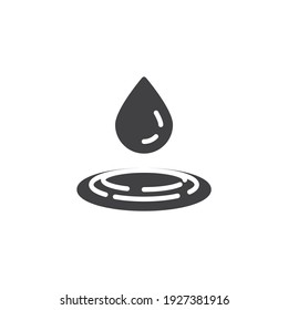 Water drop fall vector icon. Raindrop filled flat sign for mobile concept and web design. Pure water droplet glyph icon. Symbol, logo illustration. Vector graphics