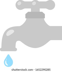 Water drop falling down from faucet