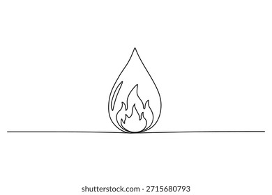 Water drop falling into concentric ripple, one line drawing