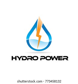 Water Drop With Fast Lighting Bolt Logo Sign Symbol Icon