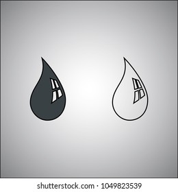 Water Drop fill and outline vector icon