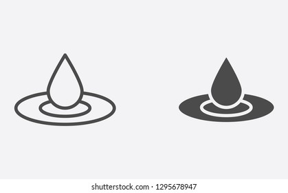 Water drop filled and outline vector icon sign symbol