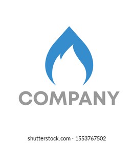 water drop fire logo concept vector 