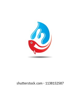 water drop fish logo