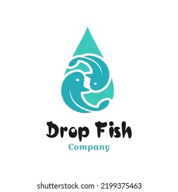 Water Drop Fish Logo Design