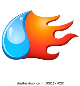 water drop and flame - icon design