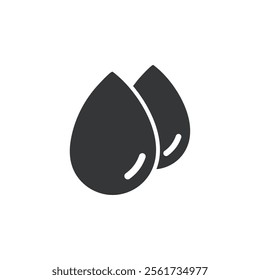 Water drop flat glyph icon. Perfect pixel on transparent background