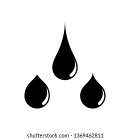 water drop flat icon, black white, vector illustration