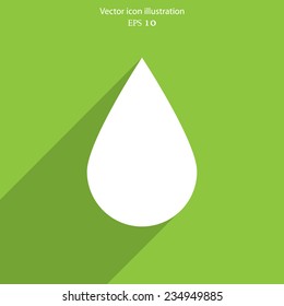 Water drop flat icon. Eps 10 vector illustration.