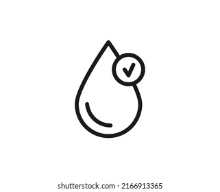 Water drop flat icon. Single high quality outline symbol for web design or mobile app.  Skin care thin line signs for design logo, visit card, etc. Outline pictogram EPS10