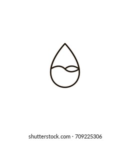 Water drop flat icon. Single high quality symbol of line drop vector for web design or mobile app. Color sign of water for design logo. Single pictogram on white background