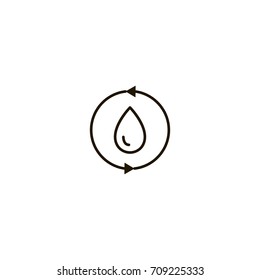 Water drop flat icon. Single high quality symbol of line drop vector for web design or mobile app. Color sign of water for design logo. Single pictogram on white background