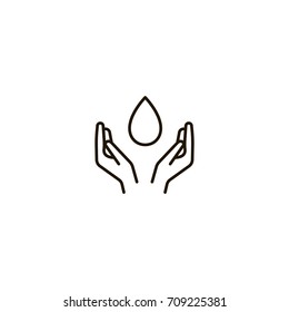 Water drop flat icon. Single high quality symbol of line drop vector for web design or mobile app. Color sign of water for design logo. Single pictogram on white background