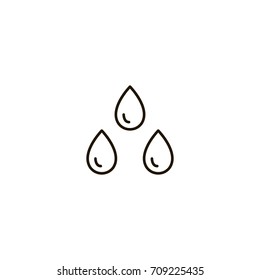 Water drop flat icon. Single high quality symbol of line drop vector for web design or mobile app. Color sign of water for design logo. Single pictogram on white background