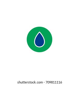Water drop flat icon. Single high quality symbol of line drop vector for web design or mobile app. Color sign of water for design logo. Single pictogram on white background