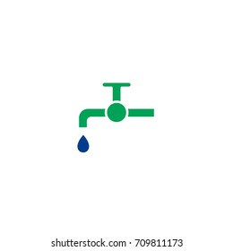 Water drop flat icon. Single high quality symbol of line drop vector for web design or mobile app. Color sign of water for design logo. Single pictogram on white background