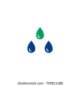 Water drop flat icon. Single high quality symbol of line drop vector for web design or mobile app. Color sign of water for design logo. Single pictogram on white background