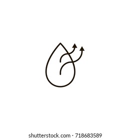 Water drop flat icon. Single high quality symbol of line drop vector for web design or mobile app. Color sign of water for design logo. Single pictogram on white background