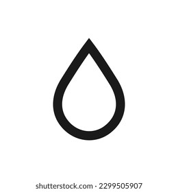 Diseño de señales planas de caída de agua. Icono del vector del petróleo. Icono de caída de aceite. Icono de colocación de tinta. Símbolo de lágrima. Suelta el pictograma. icono de interfaz de usuario de UX