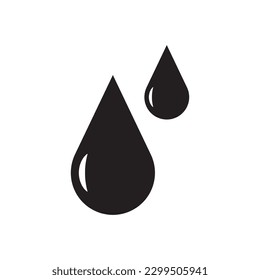 Diseño de señales planas de caída de agua. Icono del vector del petróleo. Icono de caída de aceite. Icono de colocación de tinta. Símbolo de lágrima. Suelta el pictograma. icono de interfaz de usuario de UX