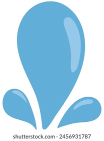 Water drop flat vector illustration isolated on white background
