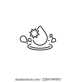 Water Drop with Flower Isolated Line Icon. It can be used for websites, stores, banners, fliers. 