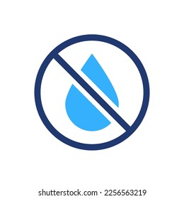 Icono De Silhouette Prohibido De Abandonar Agua. Los líquidos son un Pictograma de color prohibido. No bebas un icono colorante de agua. Ilustración de vectores aislados.