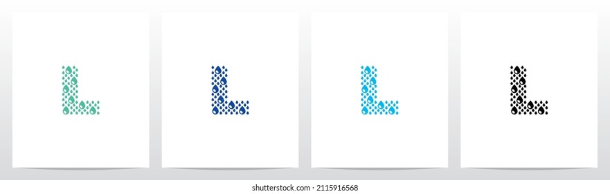 Water Drop Forming Letter Logo Design L