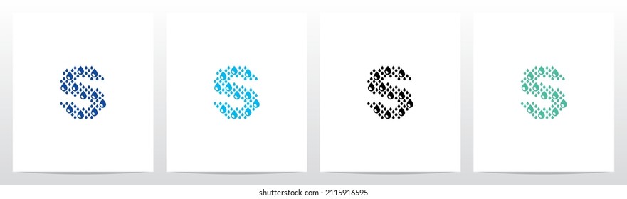 Water Drop Forming Letter Logo Design S